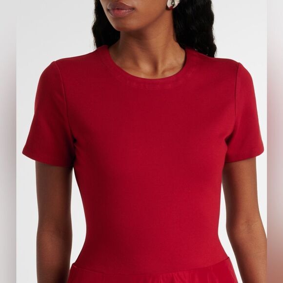 NWT STAUD HOPPER DRESS in ROUGE - Picture 12 of 16